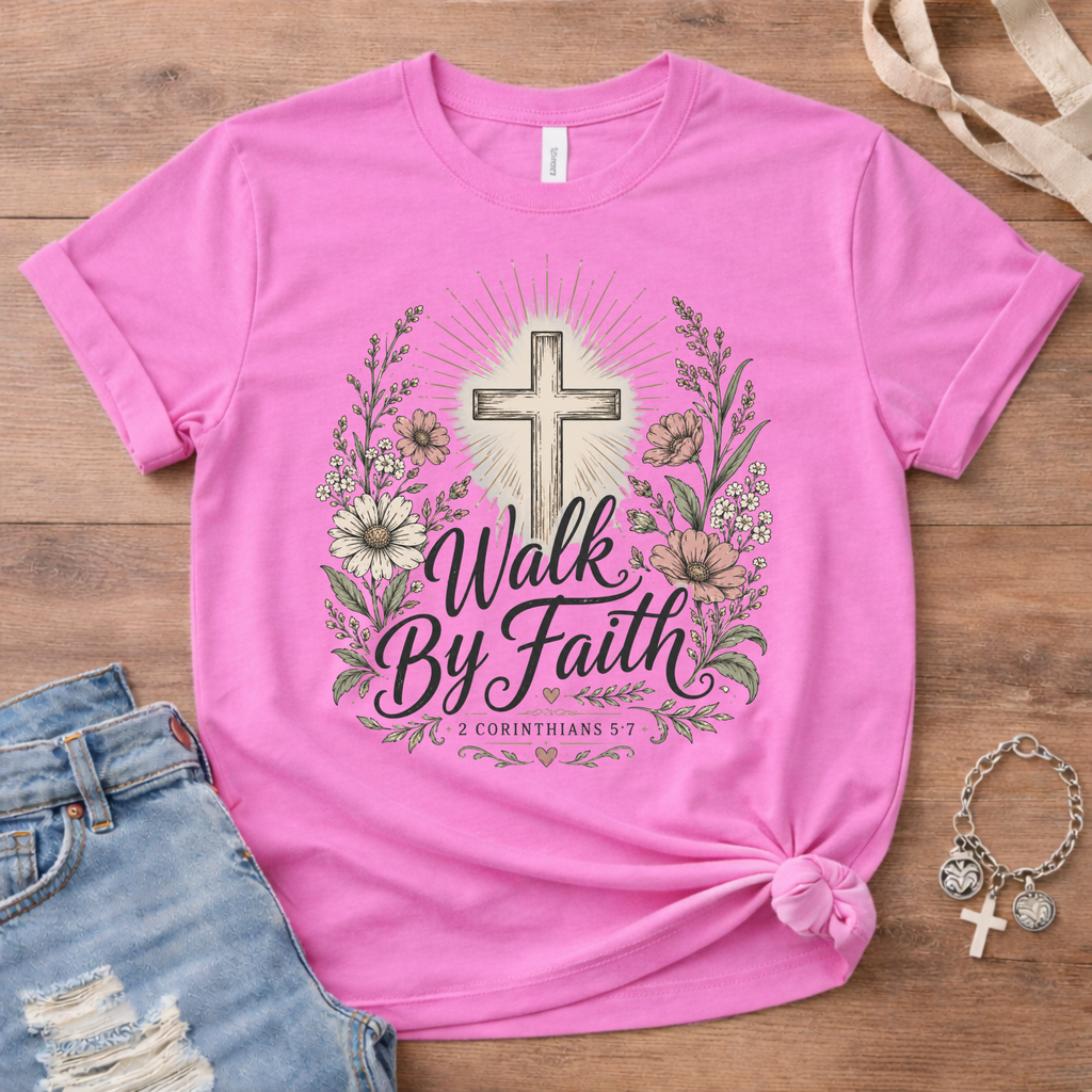 Walk By Faith - Floral Edition T-Shirt