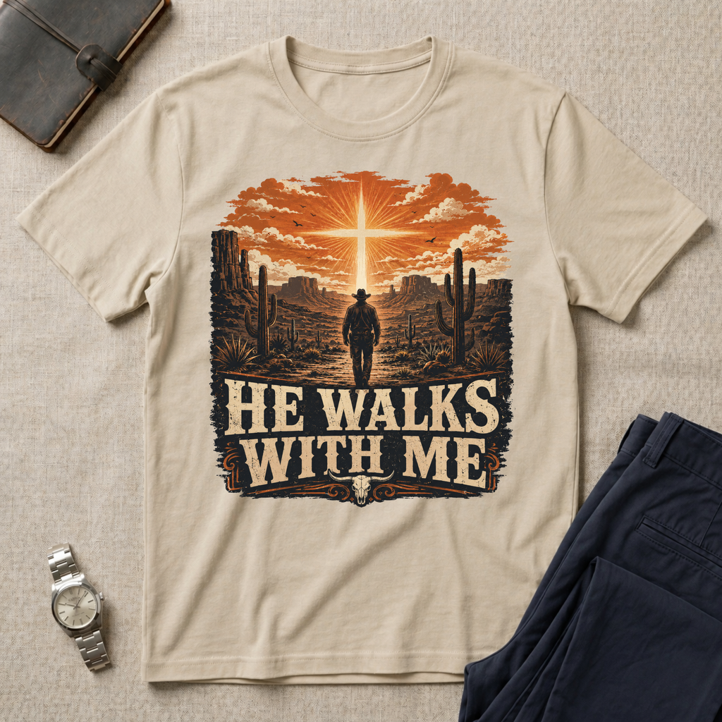 He Walks With Me T-Shirt