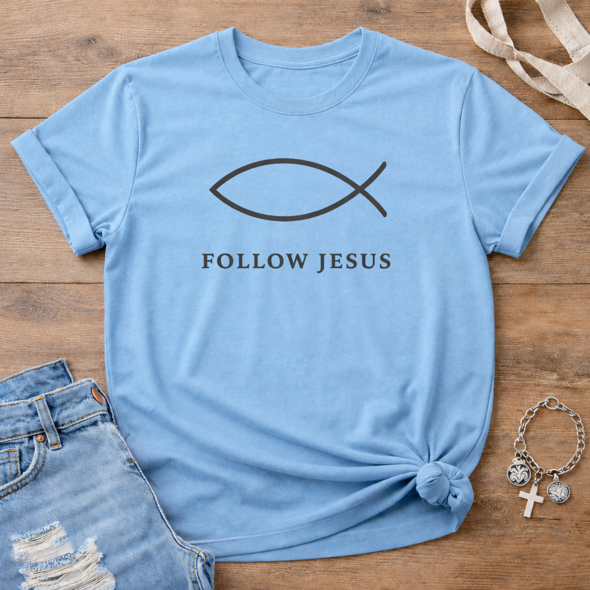 Follow Jesus Ichthys T-Shirt