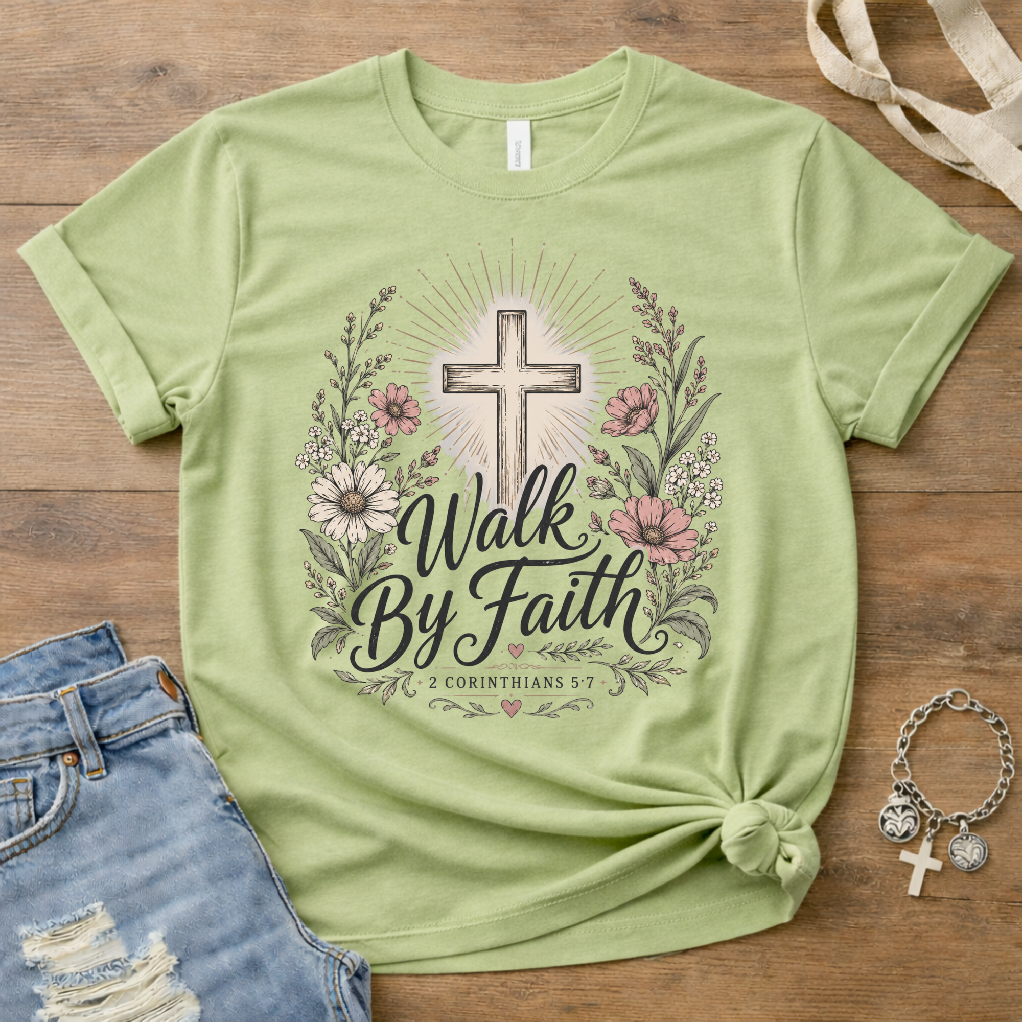 Walk By Faith - Floral Edition T-Shirt