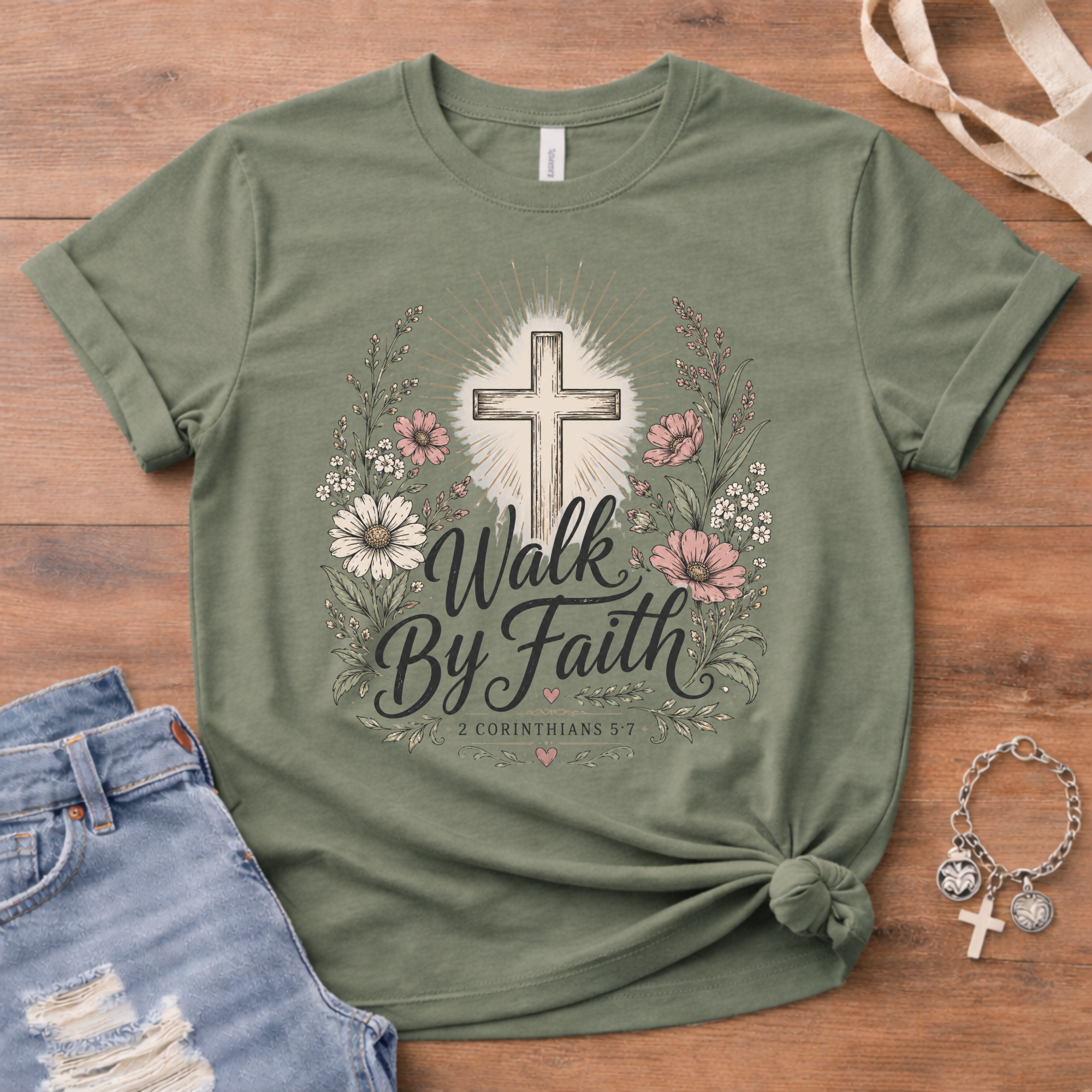 Walk By Faith - Floral Edition T-Shirt