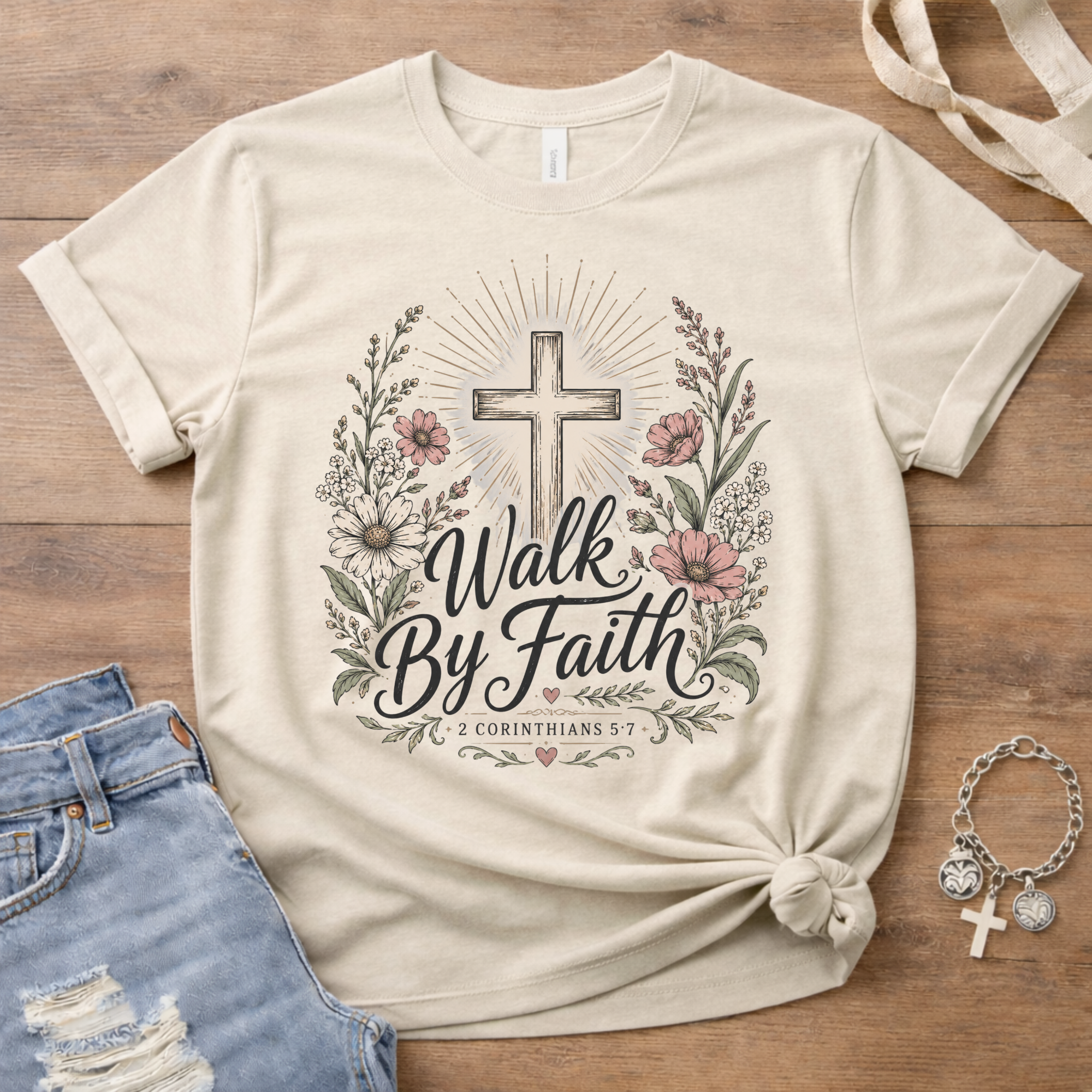 Walk By Faith - Floral Edition T-Shirt