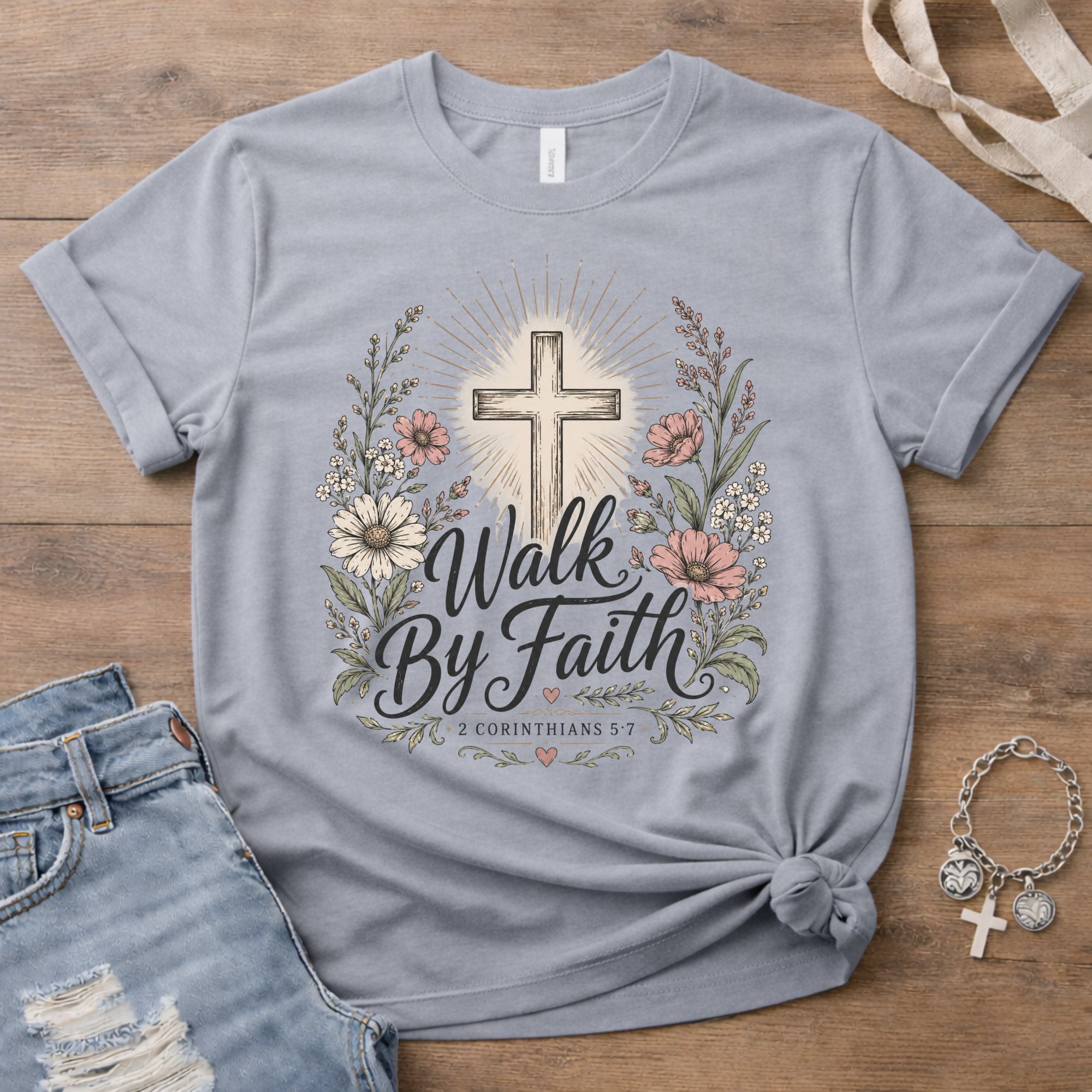 Walk By Faith - Floral Edition T-Shirt