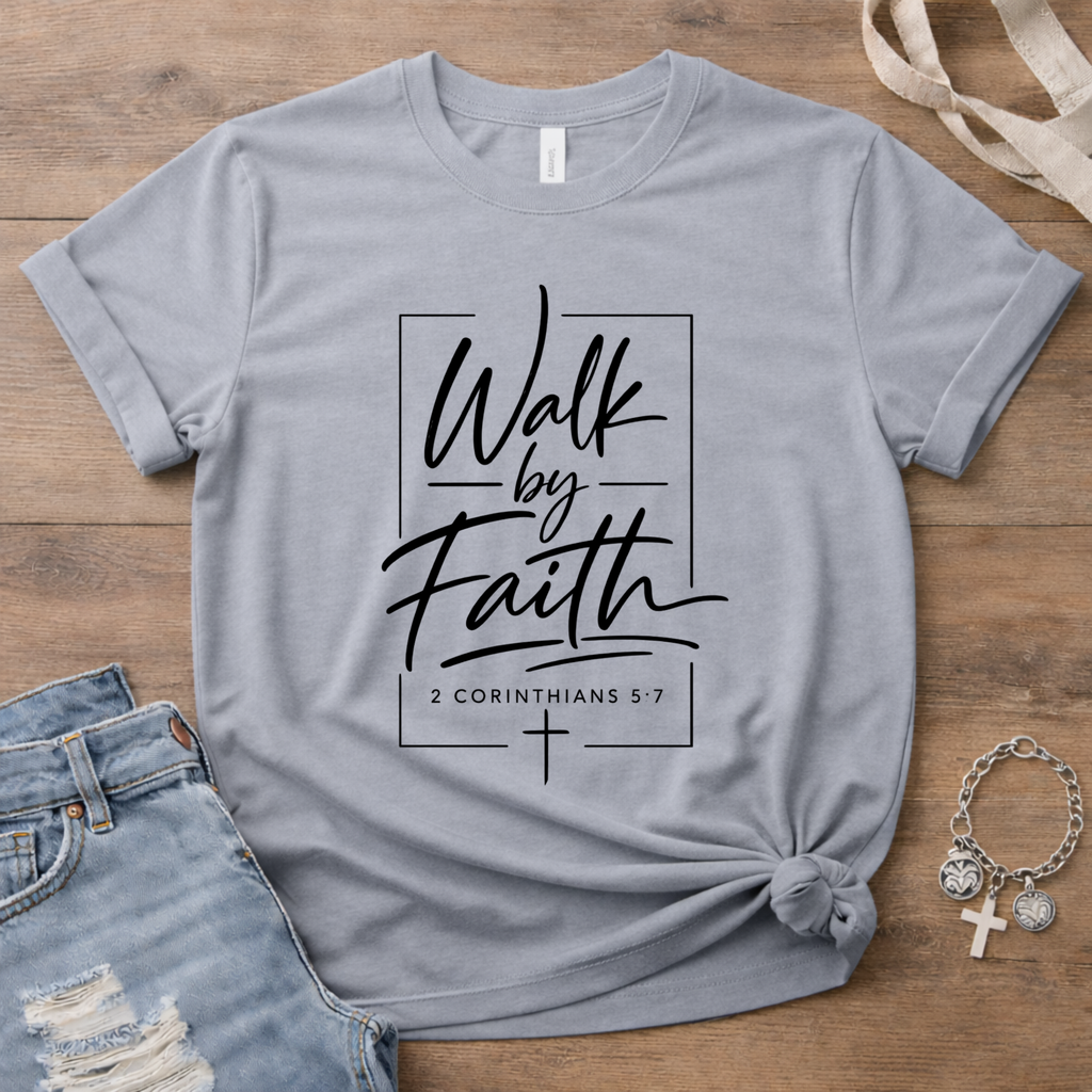 Walk By Faith 2 Cor 5:7 T-Shirt